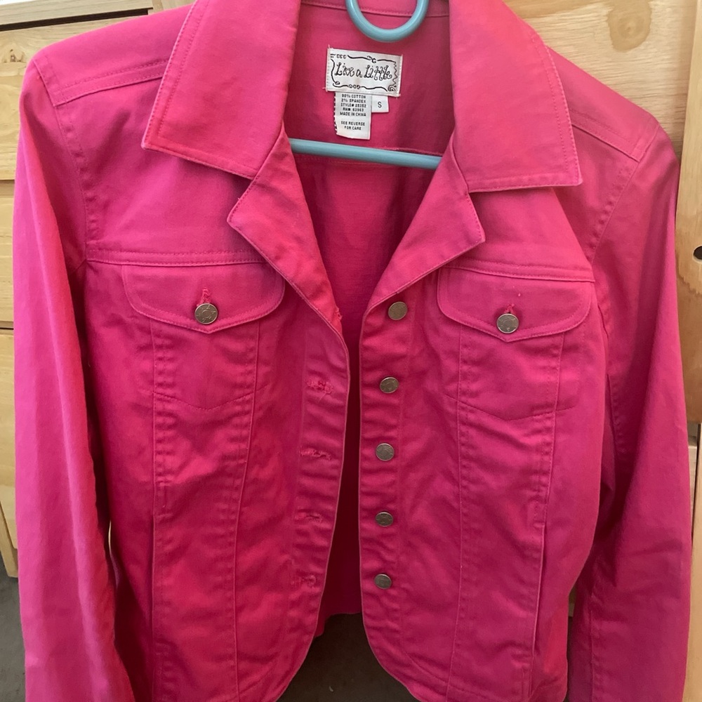 Hot pink jean jacket
